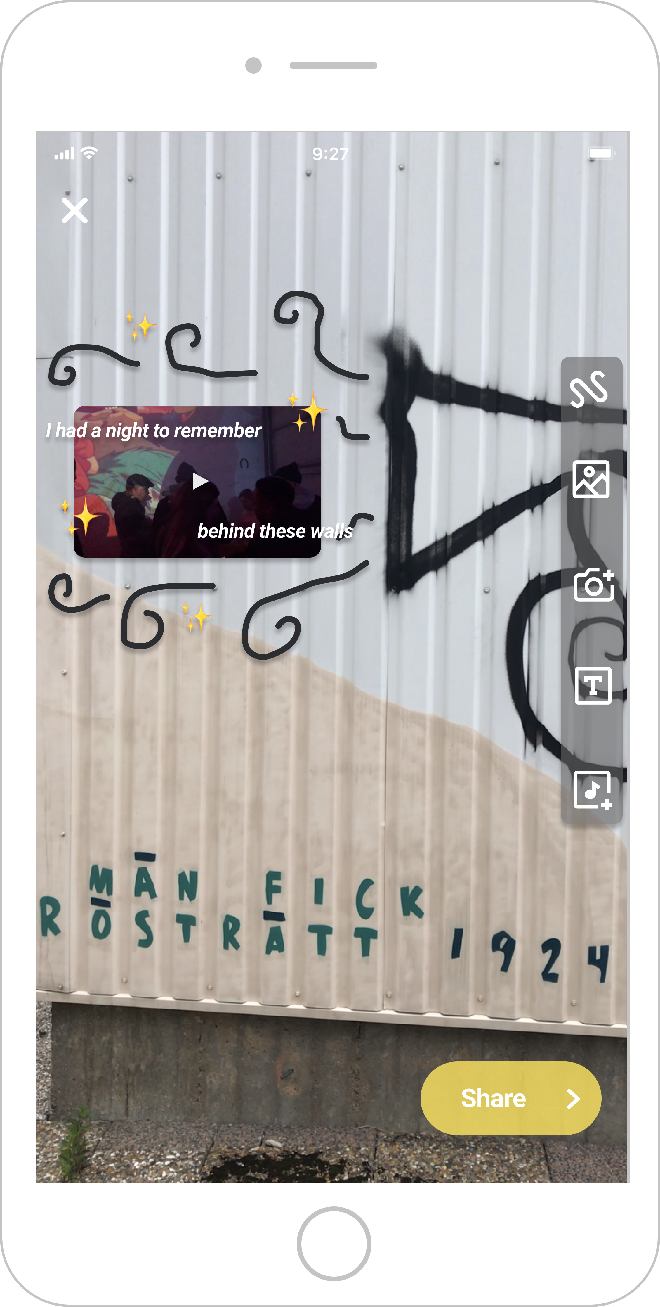 Citizen-side AR content creation — finished AR content placed at a Ringön location.